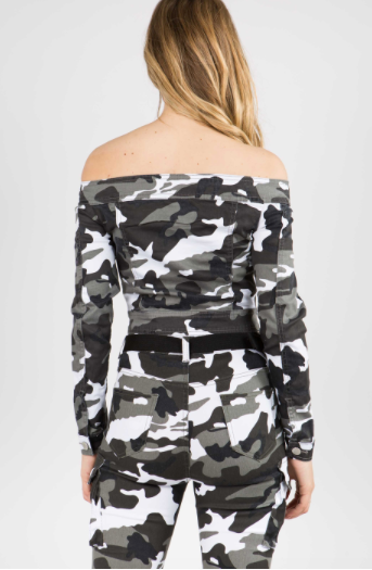 off the shoulder camo dress Off the Shoulder Camo Jacket – Dress with LOVE Boutique